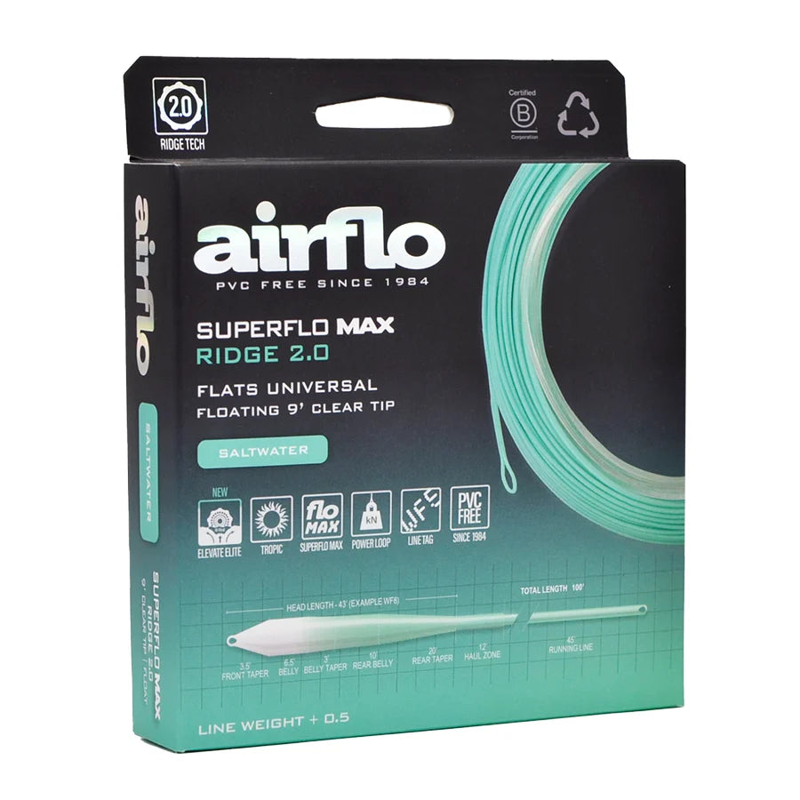 Airflo Superflo Max Ridge 2.0 - Flats Universal Taper 9ft Clear Tip