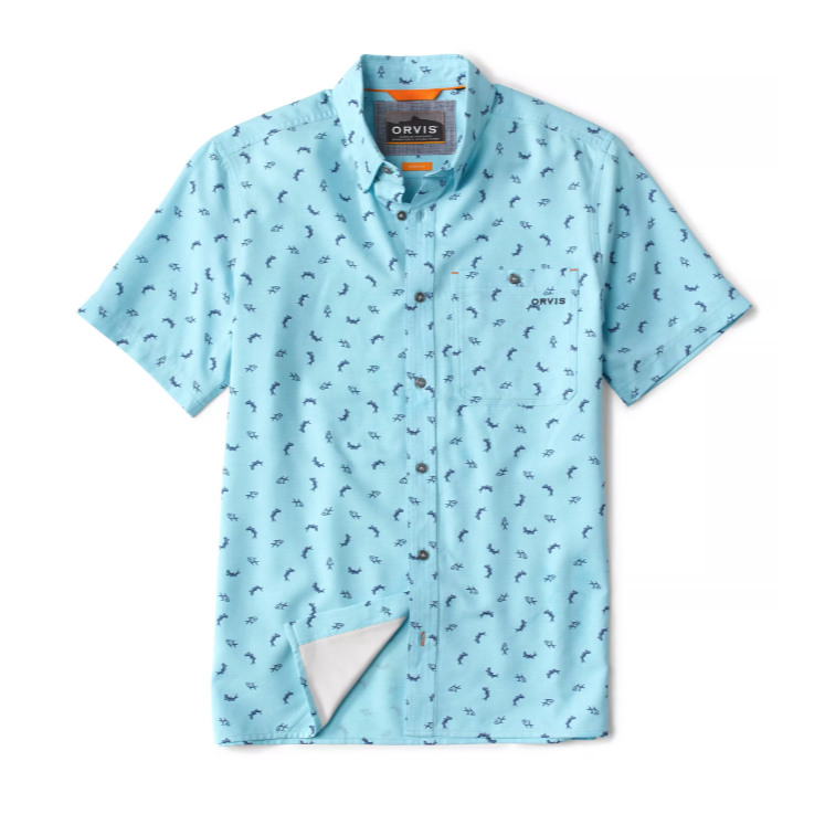 Orvis Printed Tech Chambray Short-Sleeved Shirt