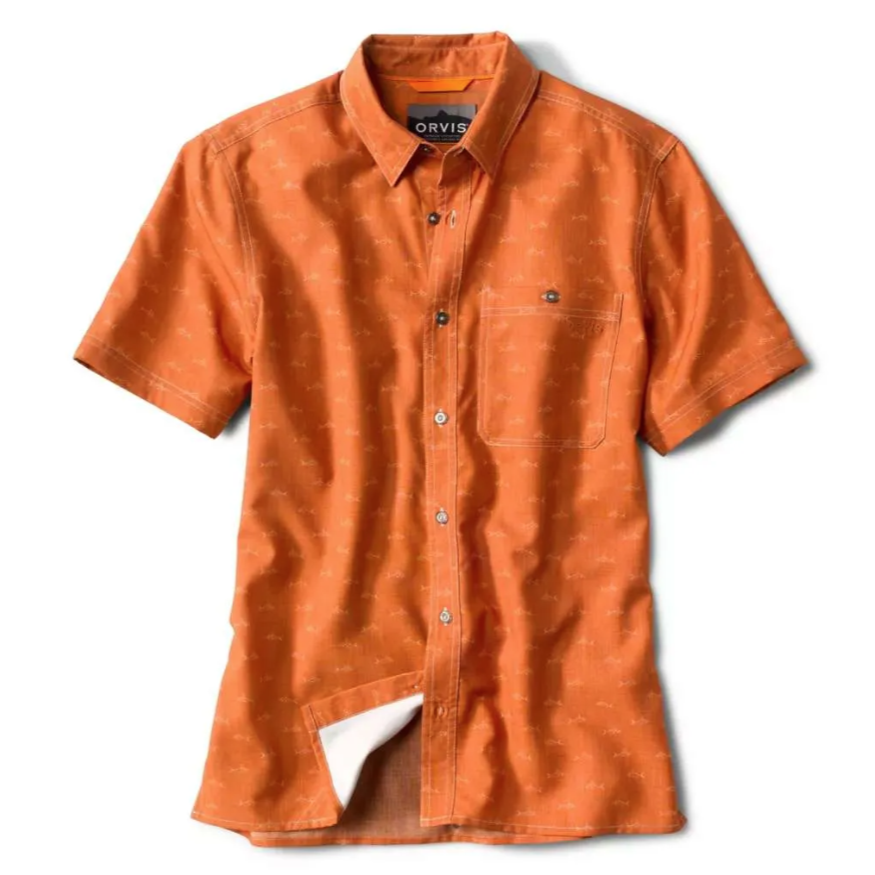 Orvis Printed Tech Chambray Short-Sleeved Shirt