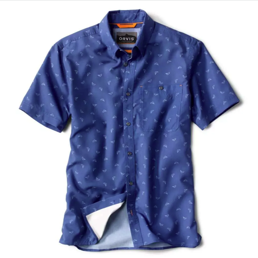 Orvis Printed Tech Chambray Short-Sleeved Shirt
