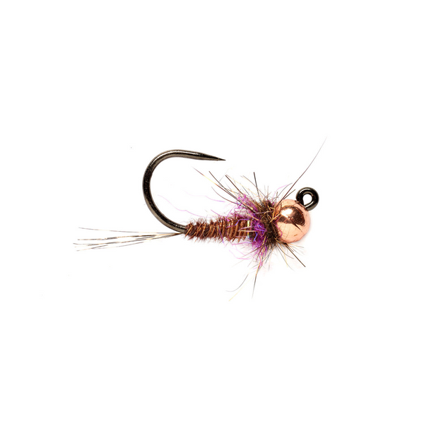 Hot Spot Pheasant Tail Jig Purple Barbless