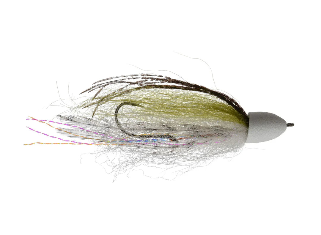 Miyawaki's Coho Beach Popper - Olive/White