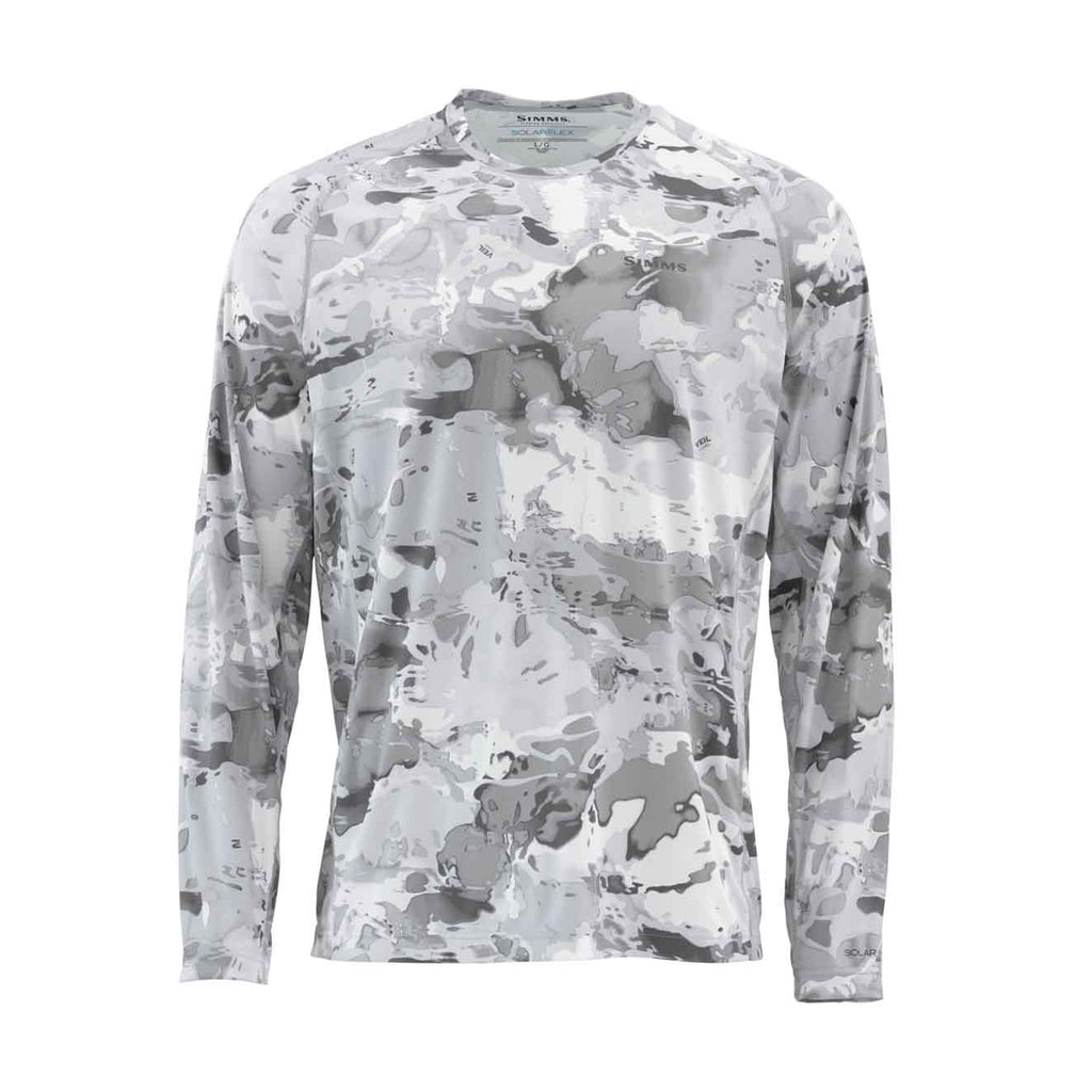 Simms Solarflex Crewneck Shirt - Cloud Camo